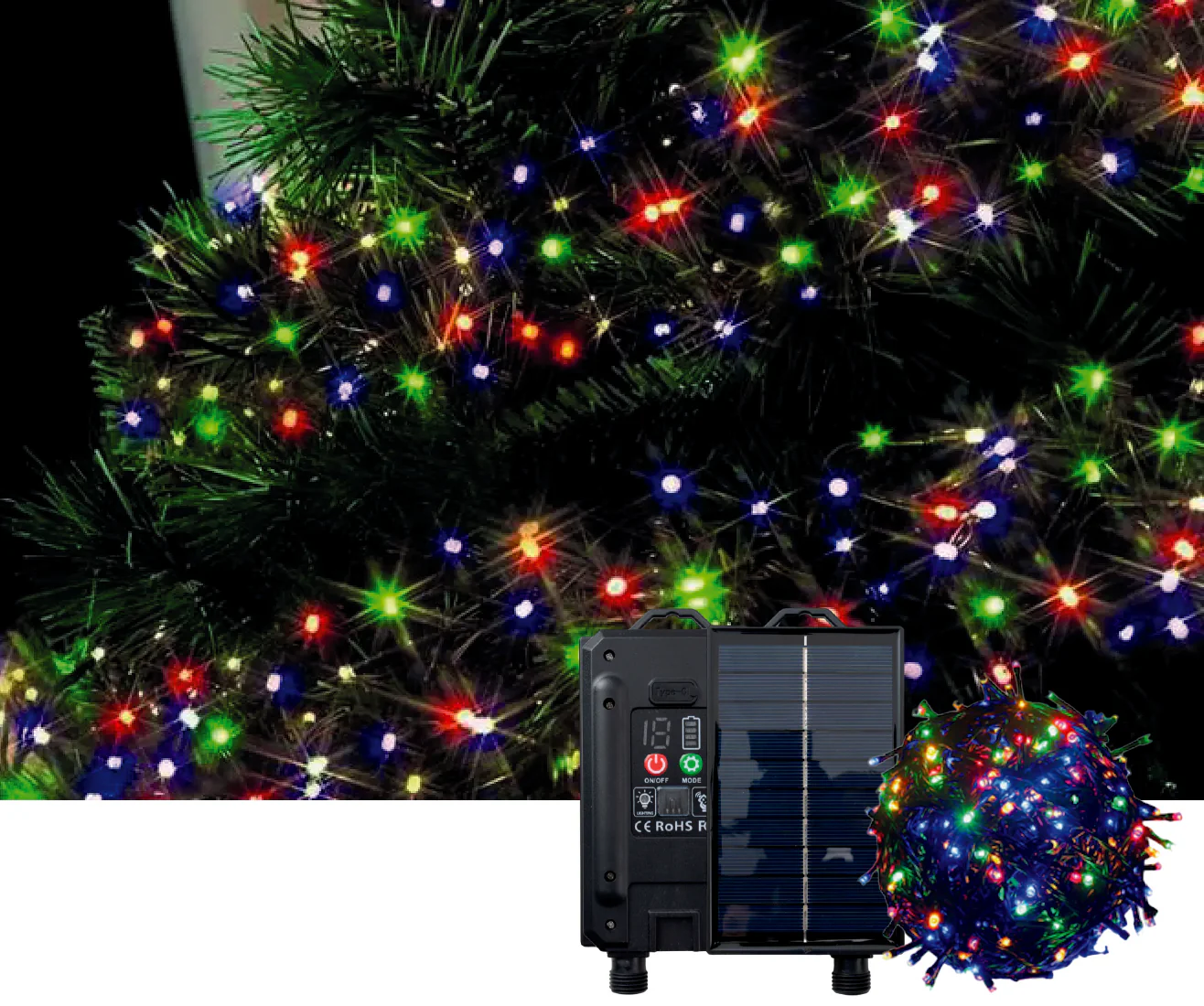 Luci Di Natale Solari 500 Led Multicolor - Image 2